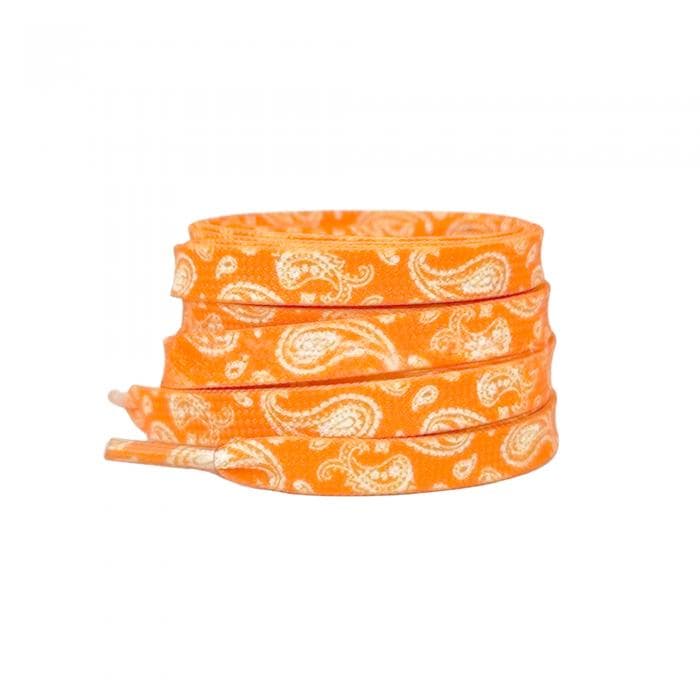 Elerevyo スニーカー用ペイズリーフラットシューレース1組、0.31インチソフトシューレースシューストリングス、カジュアルハイキングシューズ用 オレンジ2 120cm