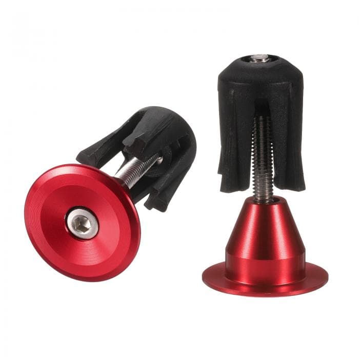 uxcell 1 ペア 自転車ハンドルバーエンドプラグ アルミニウム合金バーエンドキャップ 拡張ロックハンドルバーエンドプラグ ほとんど 自転車 MTB ロード BMX 固定ギア自転車用 レッド