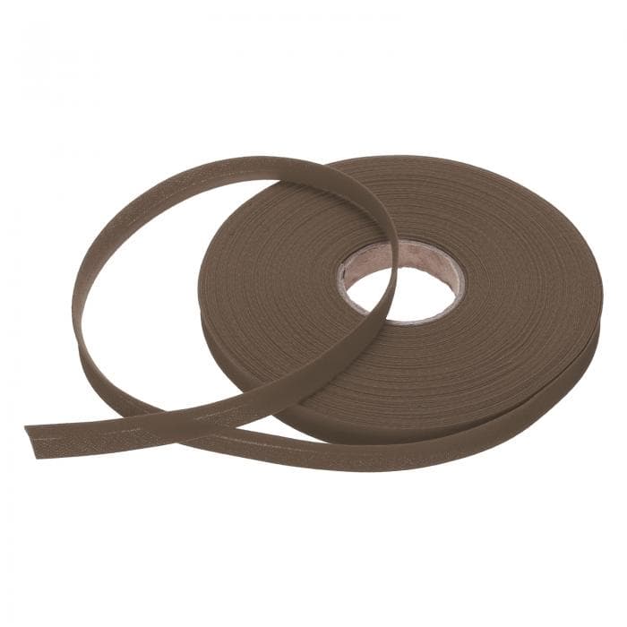 uxcell 1/2"シングルフォールドバイアステープ ポリエステル連続バルクバイアステープ 縫製 シーミング キルティング 裾付け バインディング クラフト用（茶色 25ヤード）