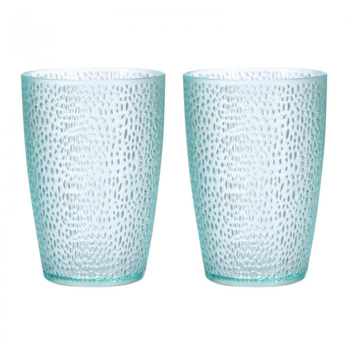 uxcell 13オンスのアクリル製飲料用グラス 2個のプラスチック製再利用可能なタンブ ラー食器 割れないウォーターグラスカップ スタッカブル＆食器洗い機対応 家庭用屋外用レストラン用 ライトブルー