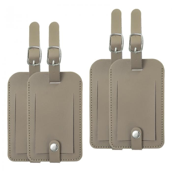 PATIKIL 4パックのラゲッジバッグタグ スナップトラベルラベル付きPUレザースーツケースネームタグ ラゲッジアイデンティファイアプライバシープロテクショントラベルアクセサリー グレー