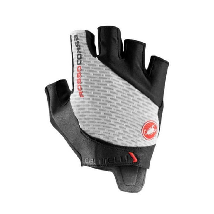 (即納)(メール便対応商品)CASTELLI カステリ ROSSO CORSA PRO V GLOVE ロッソ コルサ プロ V グローブ(型番：4521024)ホワイト 指切りグローブ