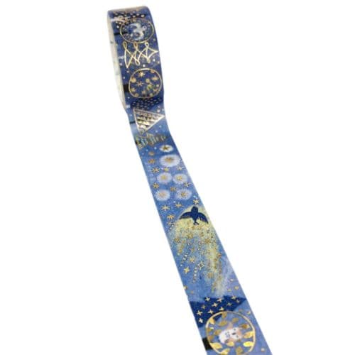 きらぴかマスキングテープ 15mm マステ 宮沢賢治幻燈館 よだかの星 シール堂印刷 ゴールドホログラム箔 デコレーション 手帳デコ メール便可 thumbnail 2