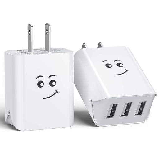 素直な虹USB充電器USBコンセント【2個セットPSE認証済】ACアダプター3ポート3.1AiPhone/Xperia/SamsungGalaxy/Android等のUSB機器対応(ホワイト)
