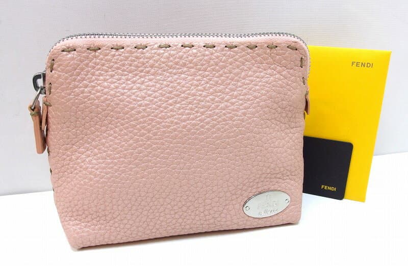 【中古】FENDI フェンディ セレリア ポーチ レザー 8N0036 ピンク kz5202229975