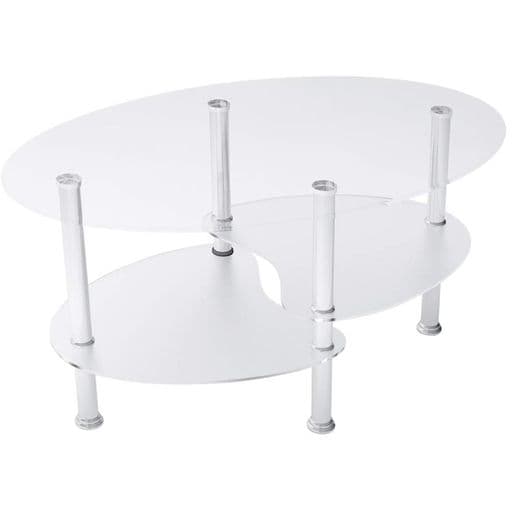 OSJガラステーブルセンターテーブルリビングリビングローテーブル楕円クリアガラス