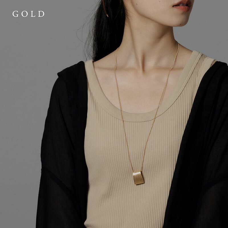 【10/10～10/12は20%OFFクーポン&P10倍】 ネックレス ロングネックレス 金属アレルギー レディース ゴールド シルバー チェーン スクエア モチーフ ニッケルフリー 安心 シンプル トレンド 人気 可愛い 女性 30代 40代 50代 ブランド メール便送料無料 thumbnail 2