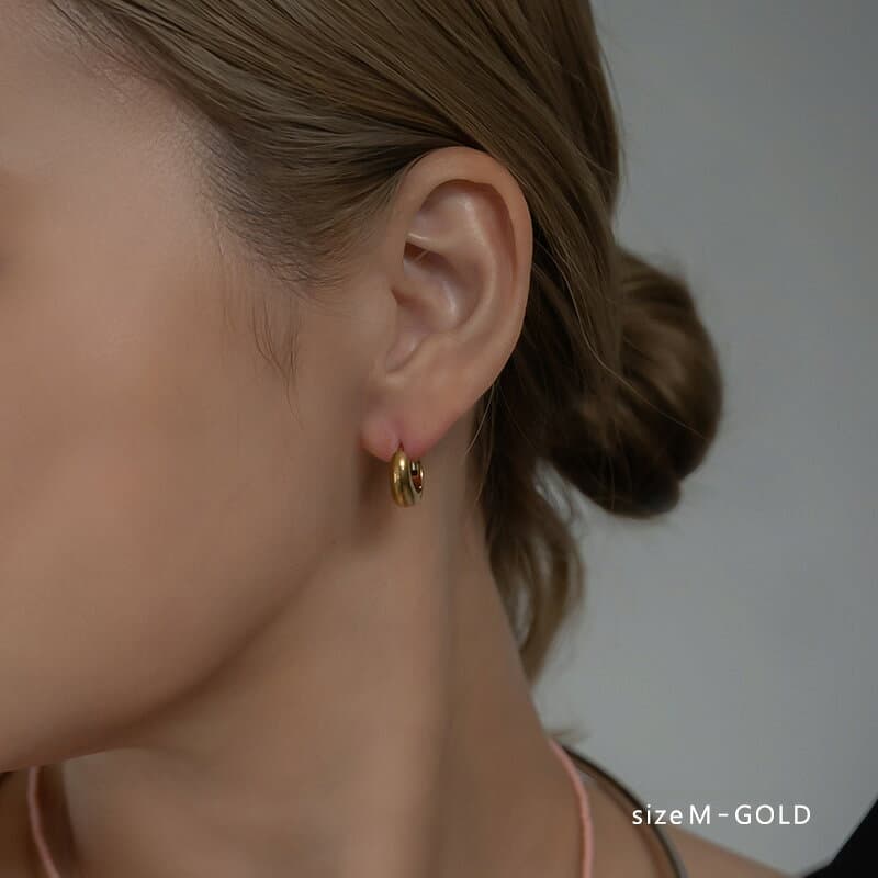 【10/10～10/12は20%OFFクーポン&P10倍】 ピアス ステンレス レディース ドロップ フープ キャッチレス つけっぱなし ミニ 小さめ ゴールド シルバー 金属アレルギー 対応 サージカルステンレス 3サイズ シンプル 大人 結婚式 メール便送料無料 thumbnail 2