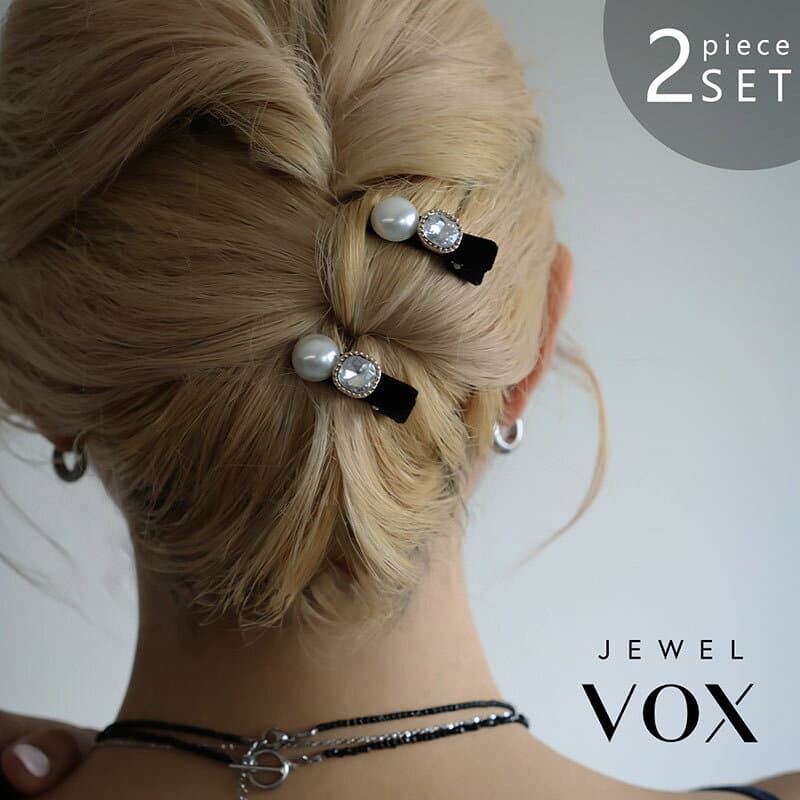 【10/9 09:59まで！超目玉】 ヘアクリップ クリップ ヘアアクセ レディース ミニ 2本セット パール ストーン ベロア風 大人かわいい 髪留め まとめ髪 シンプル おしゃれ キッズ ゴールド 結婚式 オフィス メール便送料無料