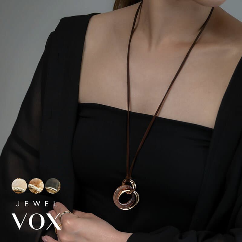 【10/9 09:59まで！超目玉】 ネックレス ロングネックレス 金属アレルギー レディース スエード紐 大ぶり サークル マーブル模様 シンプル ニッケルフリー 安心 人気 可愛い 女性 20代 30代 40代 50代 ブランド メール便送料無料