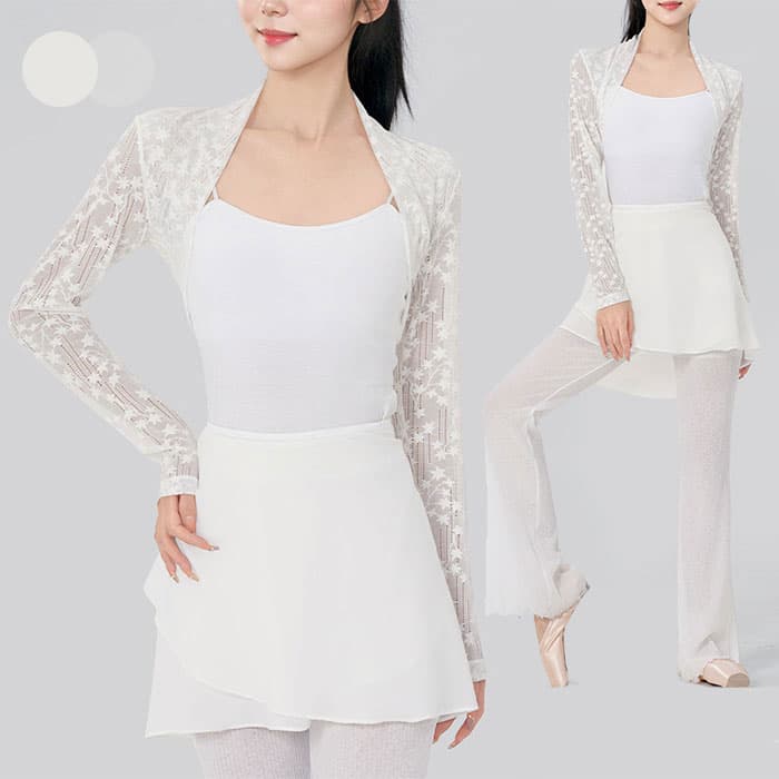 バレエ トップス レース 大人 長袖 肌隠しトップス ジュニア レディース バレエトップス 着心地良い バレエ用品 ヨガ用品 動きやすい生地 練習着 ダンス バレエ用品 冷え防止 ウォームアップウ トップス 新体操 ダンスウェア ホワイト