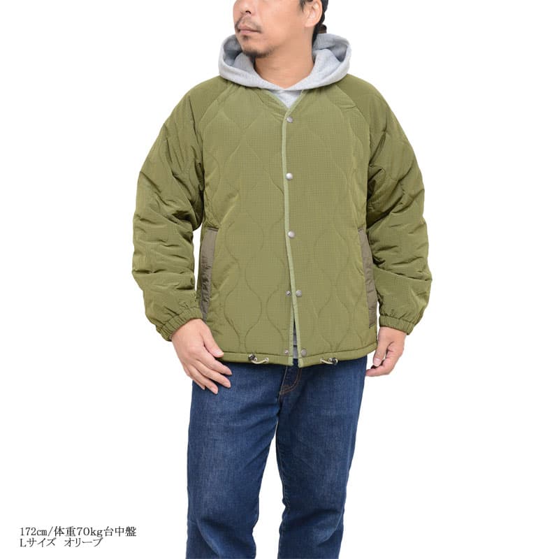 ジムマスター gym master 中綿ジャケット メンズ レディース リップストップキルティングノーカラーJKT G433791 2024AW【服】2411wann【返品交換・ラッピング不可】 thumbnail 3