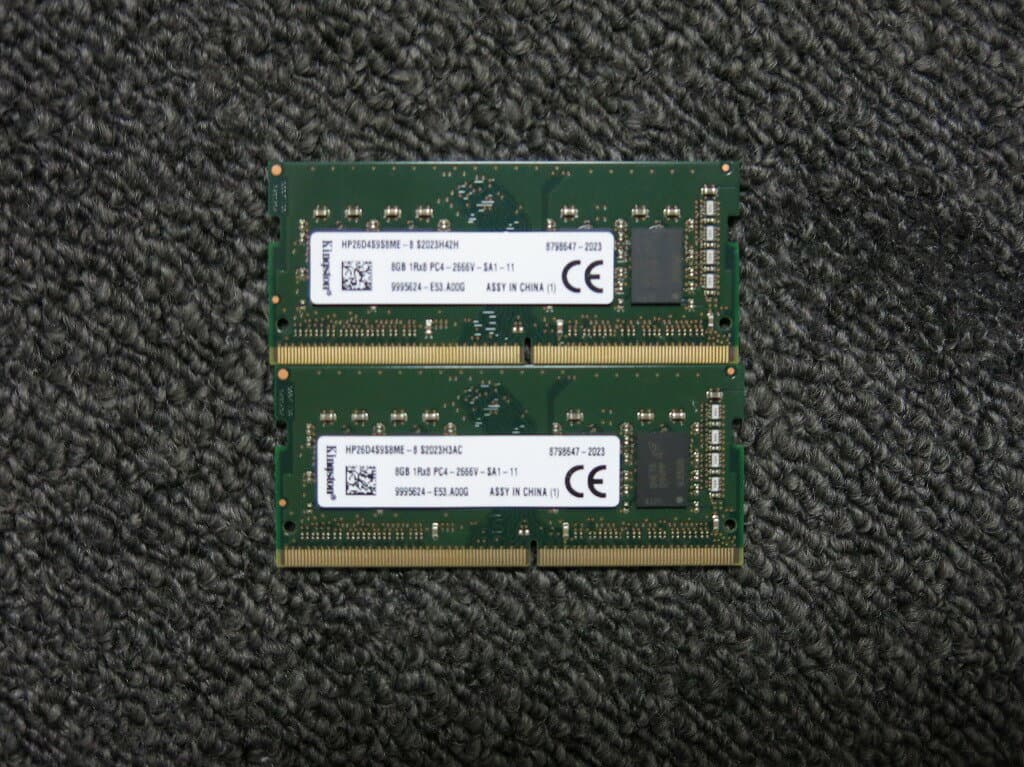 キングストン Kingston DDR4 SODIMM 16GB (8GB x 2枚組) HP26D4S9S8ME-8 【中古】