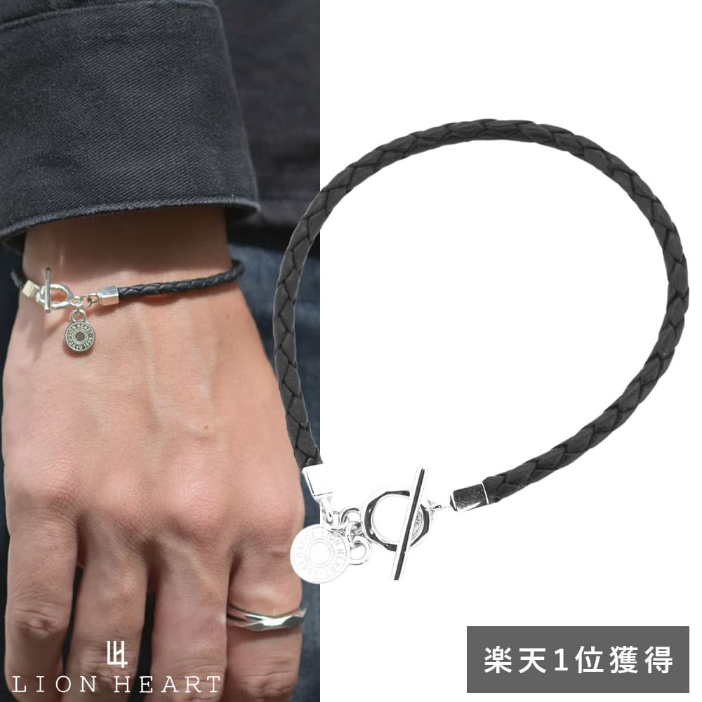 もうすぐ終了！クーポンで10％OFF 9日1時59分まで ライオンハート レザー ブレスレット リファインド シルバー925 メンズ ブランド