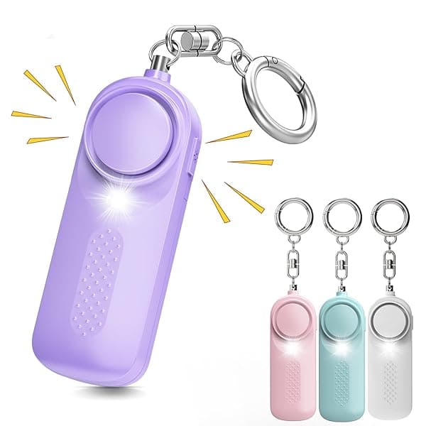 防犯ブザー 防犯アラーム 130dB大音量 防犯グッズ LEDライト付き 防犯ベル 大音量アラーム 小学生/女の子/男の子/大人/お年寄り 爆音 痴漢対策 誘拐防止 生活防水 日本語取扱説明書付き（パープル）