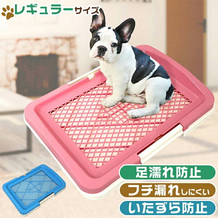 【最大2000円OFFクーポン配布】【足濡れ防止】犬 トイレトレー 幅47cm すのこ付き いたずら防止 トレータイプ レギュラーサイズ いたずら防止 犬用 小型犬 中型犬 トイレ容器 トレー メッシュ しつけ ペット用品 トイレ用品 ペットトイレ 犬用トイレ