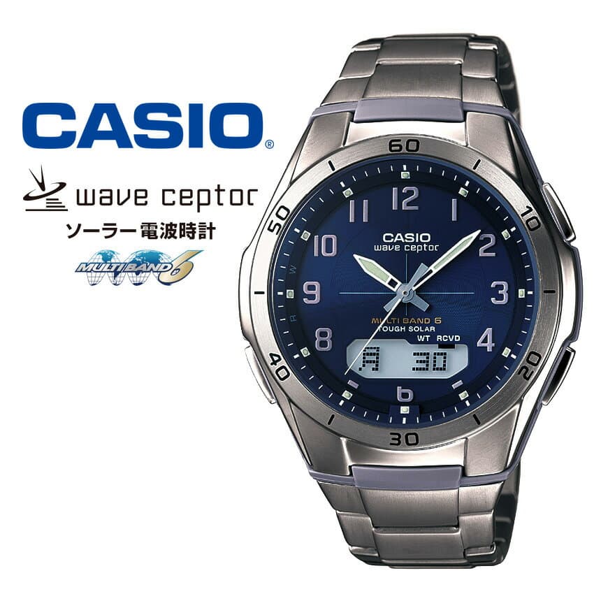 カシオ ソーラー電波時計 メンズ 腕時計 ソーラー 電波 ソーラー電波 腕時計 CASIO 正規品 ウェーブセプター WVA-M640TD-2AJF wave cepter 電波時計 電波ソーラー 自動 メタルバンド ソーラー充電 マルチバンド6 デジアナ 敬老の日 ポイント7倍【RSL】