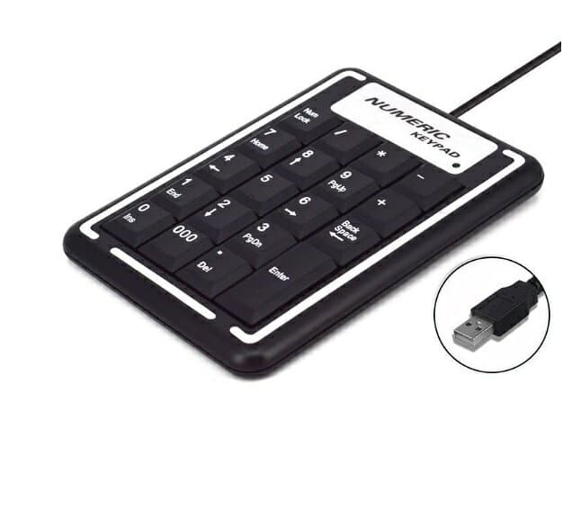 テンキー USBテンキー 軽量 有線 19キー 薄型設計 持ち運び 便利 電卓 000キー Backspaceキーパソコン 周辺機器 USB接続 数字 メール便 thumbnail 3