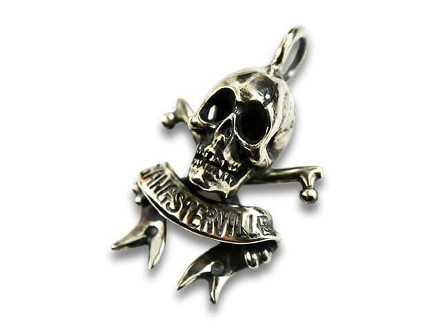 【galcia/ガルシア】×【GANGSTERVILLE/ギャングスタービル】「Skull Pendant Top/スカルペンダントトップ」(18GSG-NT03SK-SV)(Silver925/Brass/アクセサリー/ジュエリー/ハーレー/プレゼント/アメカジ/WOLF PACK/ウルフパック)