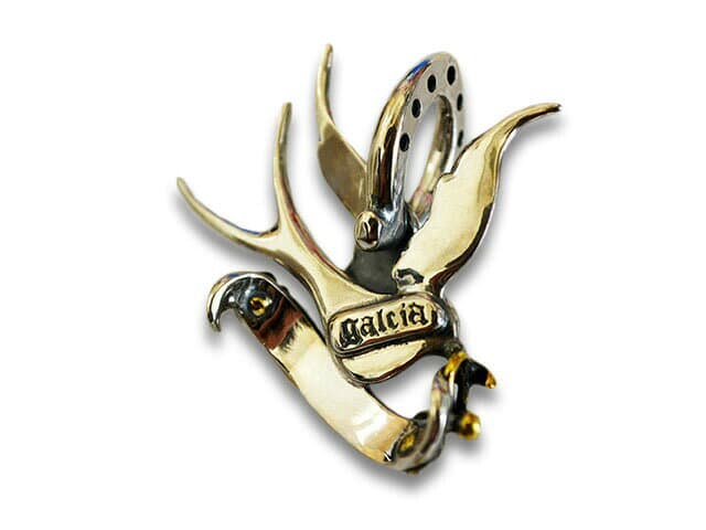【galcia/ガルシア】×【GANGSTERVILLE/ギャングスタービル】「Swallow Pendant Top/スワローペンダントトップ」(GSG-NT002)(Silver925/Brass/アクセサリー/ジュエリー/ハーレー/プレゼント/アメカジ/WOLF PACK/ウルフパック) thumbnail 2