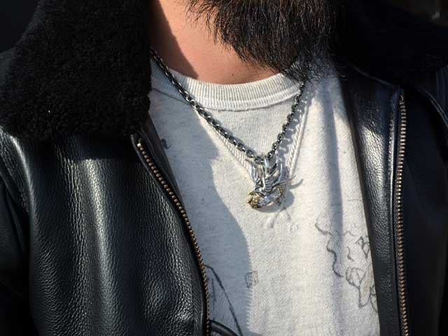 【galcia/ガルシア】×【GANGSTERVILLE/ギャングスタービル】「Swallow Pendant Top/スワローペンダントトップ」(GSG-NT002)(Silver925/Brass/アクセサリー/ジュエリー/ハーレー/プレゼント/アメカジ/WOLF PACK/ウルフパック) thumbnail 3