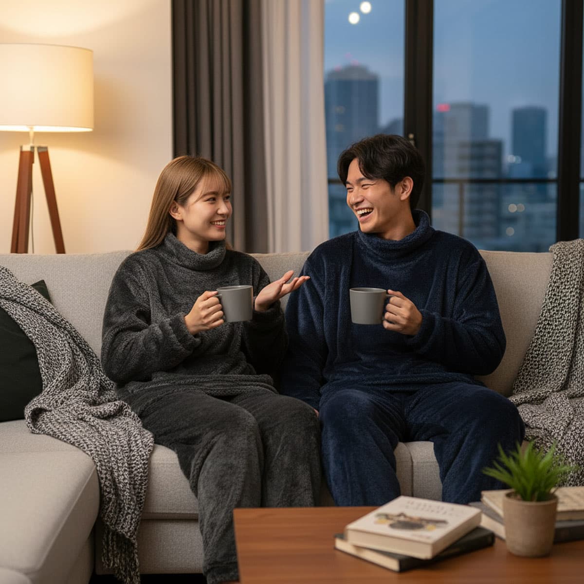 パジャマ 部屋着 ルームウェア 上下セット フリース ふわふわ ふわもこ あったか 大きいサイズ セットアップ かわいい 可愛い おしゃれ 暖かい 首 まで もこもこ 冬 冬用 長袖 上下 セット 寝巻き ゆったり 黒 中学生 柔らかい お揃い あったかい メンズ レディース 男性 thumbnail 2