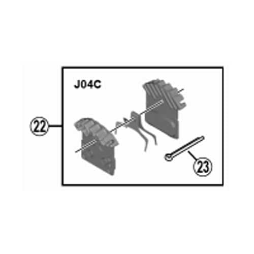 【即納】【M便】[22]メタルパッド（J04C）フィン付＆押えバネ (割りピン付）