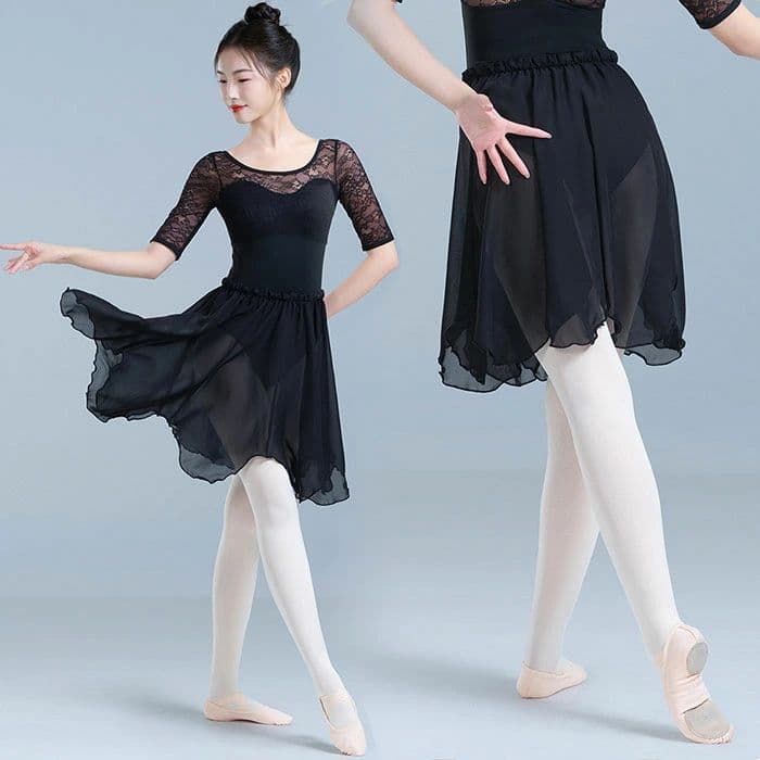ダンス エレガント 大人用 送料無料 バレエ用品 ミドル丈 ト スカート スカー 高品質 おしゃれ バレエ プルオンスカート 練習着 ストレッチメッシュ バレエ 新体操 ゴムウエスト 大人 スカート レッスン着 体操 ダンス