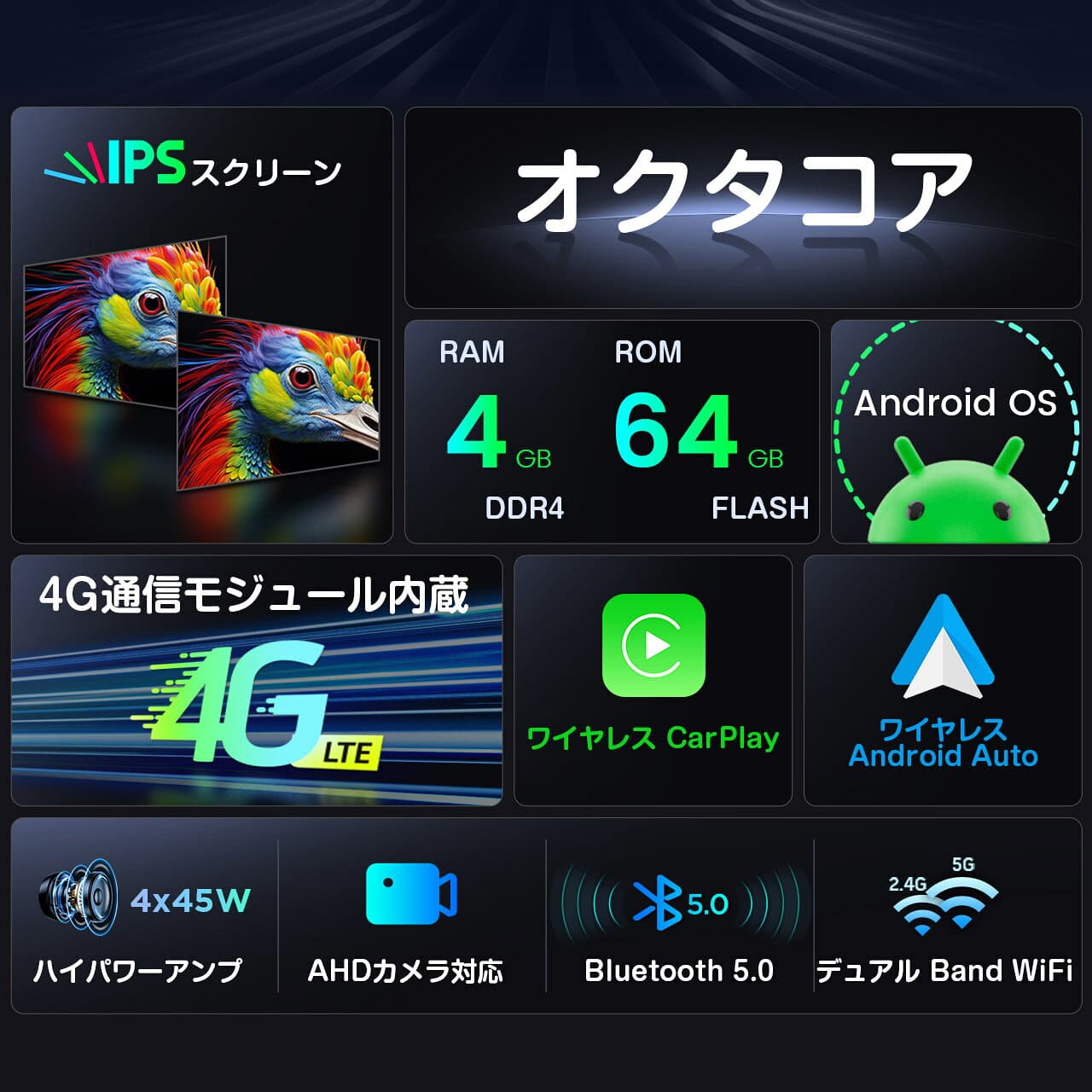 【10%OFFクーポン+5倍ポイント】XTRONS ディスプレイオーディオ 2DIN カーオーディオ 7インチ 8コア 4GB+64GB 車載PC 4G通信対応 SIM対応 ワイヤレスCarPlay Android Auto Bluetooth WiFi TID701L thumbnail 2