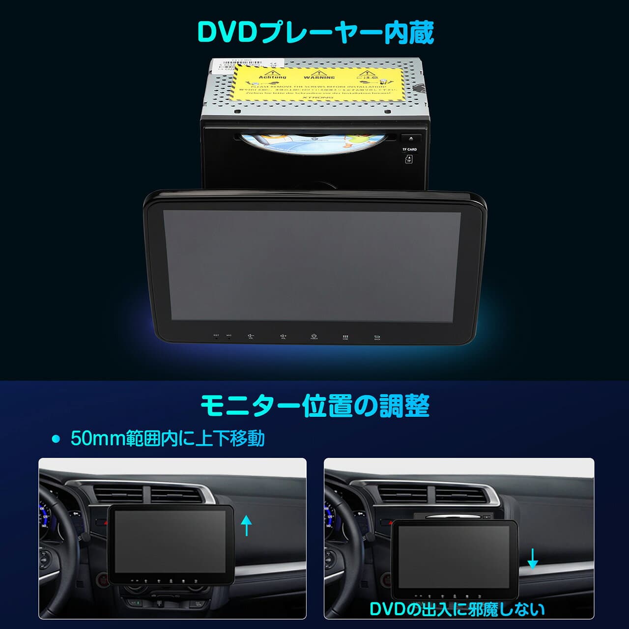 【セール開催中】XTRONS ディスプレイオーディオ カーナビ 2DIN 10.1インチ DVDプレーヤー Android14 ジャイロセンサー搭載 QLED 1280×720高画質 4G通信対応 ワイヤレスCarPlay Android Auto Bluetooth ギボシハーネス付属 配線加工不要 TX123GS+MA-ISO thumbnail 3