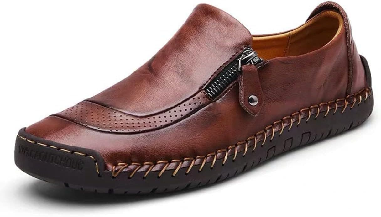 【20%OFFクーポン】カジュアルシューズ ローファー メンズ 革靴 ローカット スニーカー デッキシューズ 手作り コンフォート ウォーキングシューズ 大きいサイズ 運動靴 アウトドア 耐久性 幅広 甲高 歩きやすい 痛く