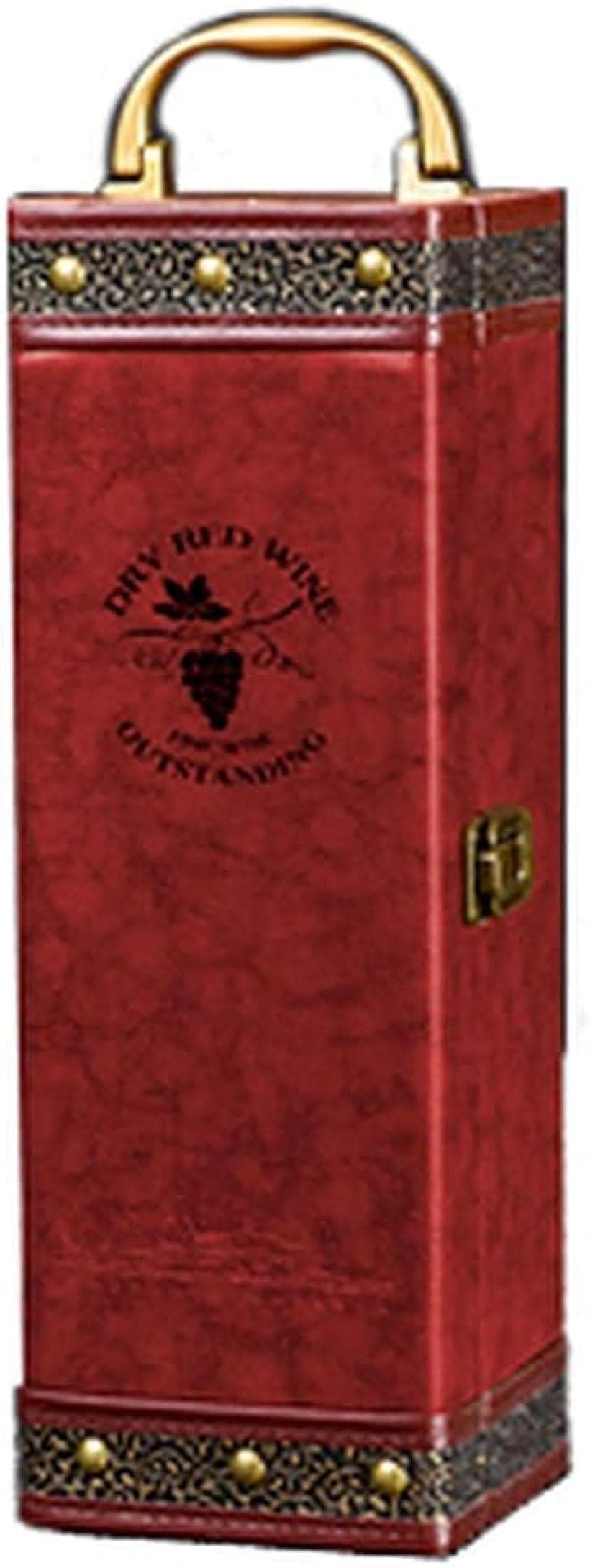アンティーク調 ワインバッグ シャンパン ボトルバッグ 収納 ケース 持ち運び 手提げ袋 N-W083 (ワイン)