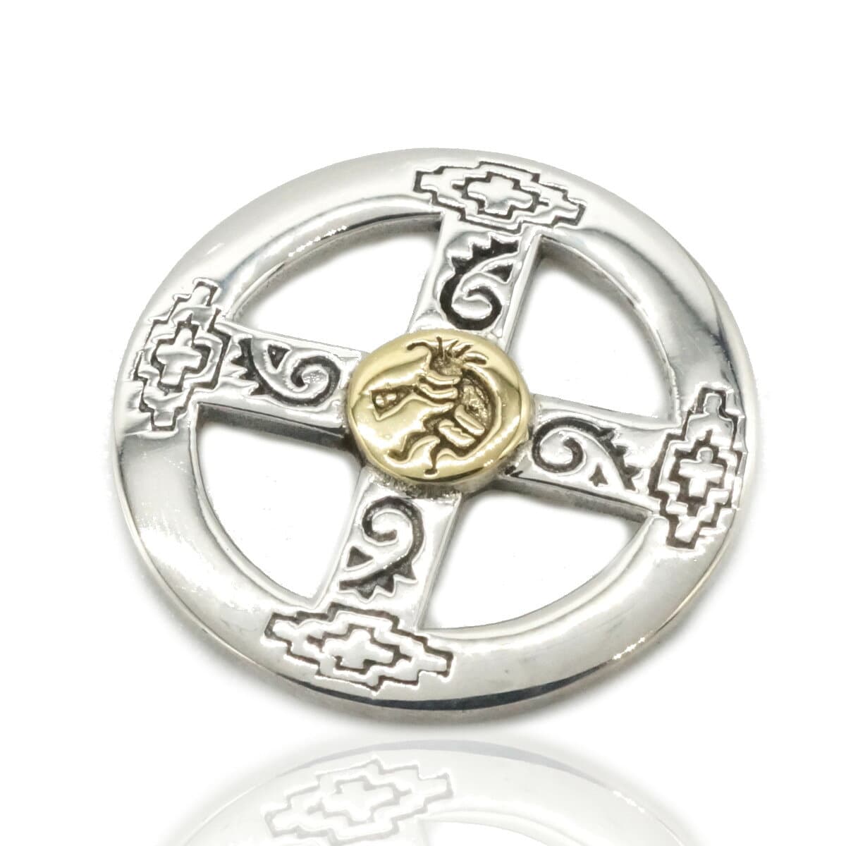 ゆうパケット 送料無料 Ys jewelry オリジナル シルバー925 【精霊 ココペリ メディスン ホイール ペンダント 】Kokopelli アメリカン ネイティブ インディアン ジュエリー ホピ族 ヘッド シルバーアクセサリー メンズ 男性 レディース 女性 チェーン別売り