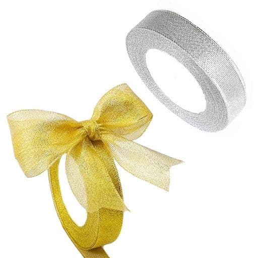 サムコスラッピングリボン2色2巻入クリスマスラッピングサテンリボン蝶結び手芸雑貨飾り工芸品プレゼントDIY花束ギフト包装用品(2巻長22.5m幅2cm)(2巻長22.5m幅2cm)