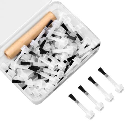 TVETEネイルブラシ交換用ジェルネイル使い捨てネイルセットナイロン繊維持ち良い使いやすい塗布均一便利マニキュアネイルアート初心者プロセットネイルサロン(木製ハンドルセット)