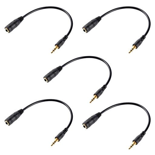 2.5mmオスto3.5mmメス変換アダプタ(5個)SLEIJAOOE3極TRS金メッキ3.5mmミニプラグ変換ケーブル(5個)