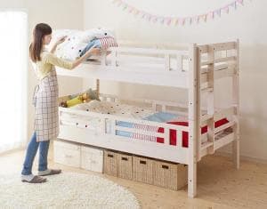 単品 ナチュラル、白 ホワイトから選べる ダブルサイズになる・添い寝ができる二段ベッド ベッドフレームのみ シングル 単品 ナチュラル、白 ホワイトから選べる ダブルサイズになる・添い寝ができる二段ベッド ベッドフレームのみ シングル