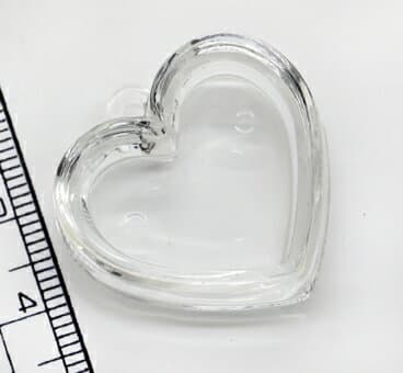 楽天1位獲得!!【アクリルレジン　透明枠パーツ】No.42　ぷっくりハート型　28×28mm　1個
