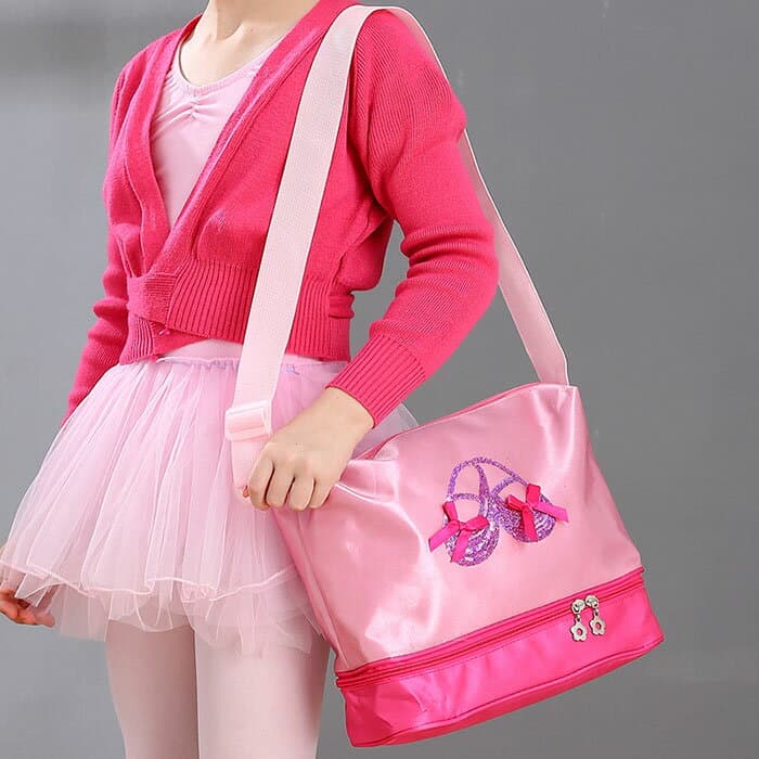 バレエ バッグ レッスンバッグ 女の子 子供 キッズ ジュニア トゥシューズ スパンコール ピンク ショルダー バレエバッグ バレエ用品 雑貨 プレゼント