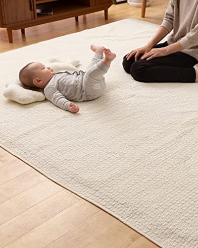 AQUA (アクア) マルチカバー キルティングマット アイボリー S (150×200cm) mofua (モフア) イブル 綿100% cloud柄 キルティング 36203908