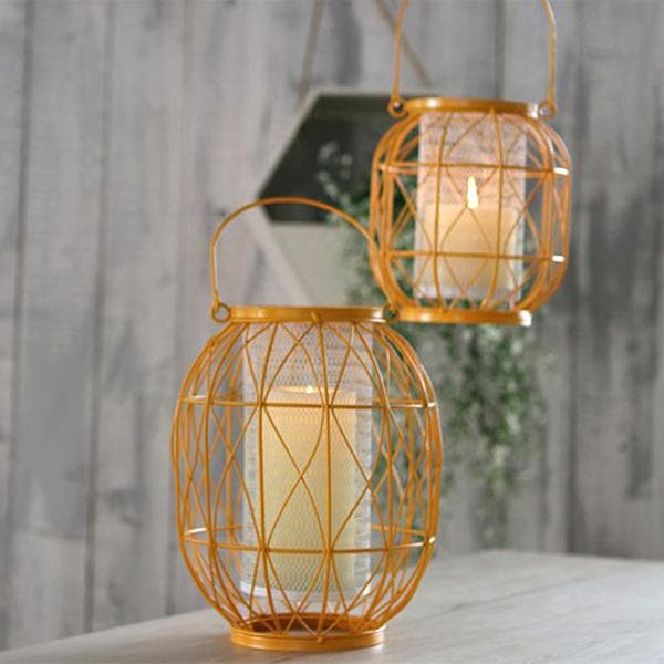 3次元幾何学的な結婚式の燭台キャンドルtealightホルダーsconce黄色