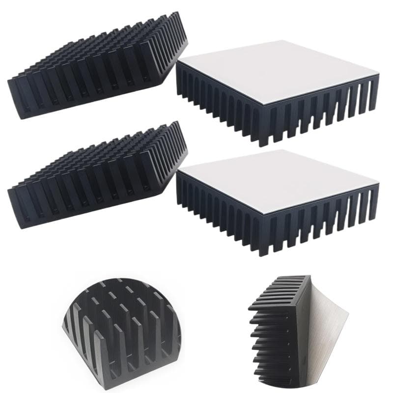 CTRICALVER ヒートシンク 熱伝導性 熱暴走対策 L40mm X W40mm X H11mm 4個入り ブラック 冷却フィン アルミニウム製 放熱板 ファイア テレビ DIYキット ICチップ MOSFET 回路基板 ハイパワーLEDアンプに適