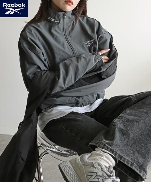 ブルゾン ジャンバー 「Reebok/リーボック」 別注スモールベクター刺繍裾ドロストナイロンジャケット レディース メンズ thumbnail 4