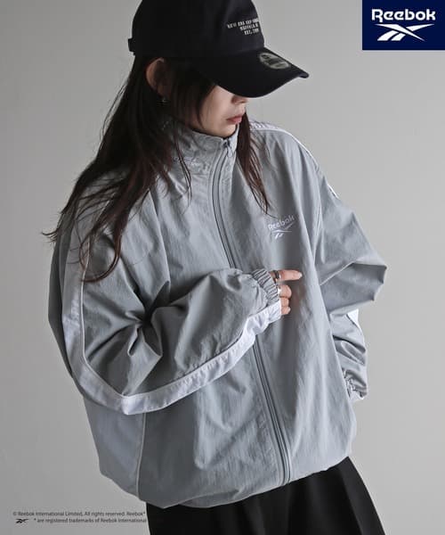 ブルゾン ジャンバー 「Reebok/リーボック」 別注スモールベクター刺繍裾ドロストナイロンジャケット レディース メンズ thumbnail 3