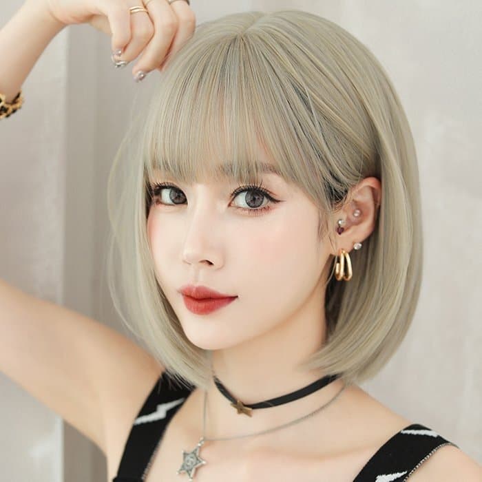 ハイトーン ショートウィッグ ボブ レディース かわいい フルウィッグ ウイッグ ファッションウィッグ 女性 自然 コスプレ — 1/10