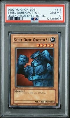 2002 ユウギオーエイチ ロー ブルーアイズホワイトドラゴン スティールオウガ・グロット 1 PSA 10 海外 即決 — 1/3