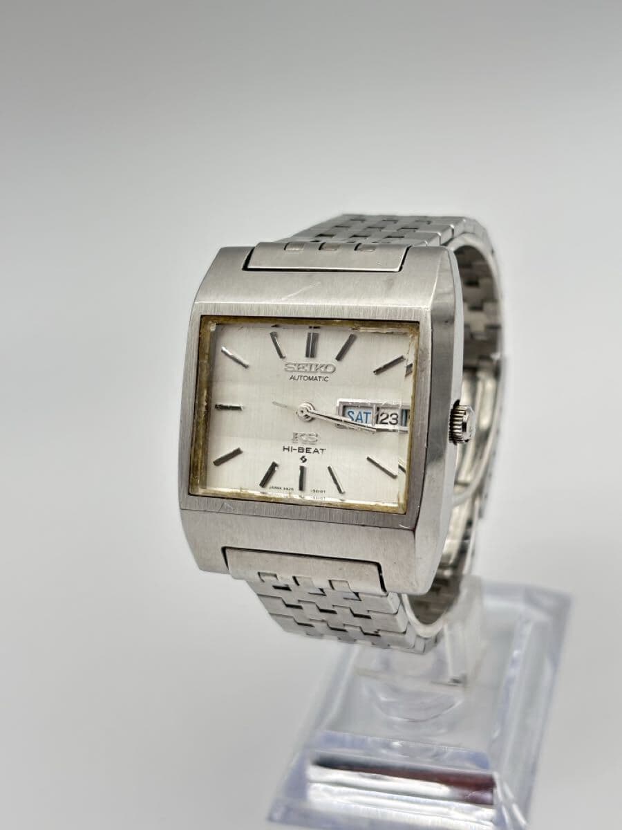 【KS】KING SEIKO HI-BEAT 自動巻き デイデイト メンズ腕時計 KS スクエア 純正ベルト 5626-5010 動作確認済 ジャンク扱 アンティーク 廃盤 — 1/9