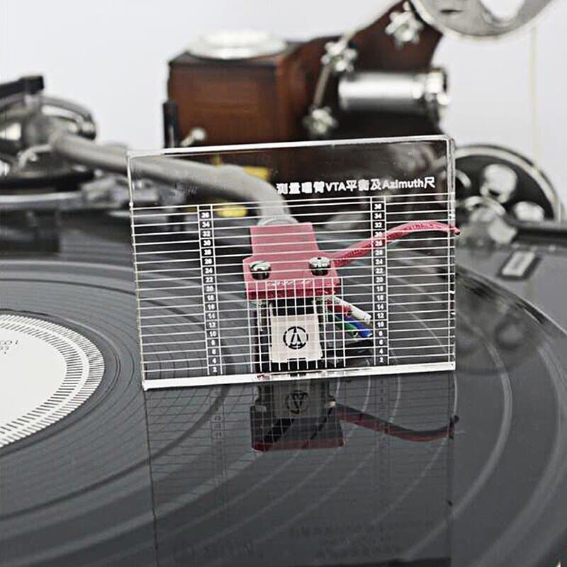 新作高品質ターンテーブル ヘッドシェル LP レコードプレーヤー 測定 フォノトーン カートリッジ バランス 方位定規 — 1/6