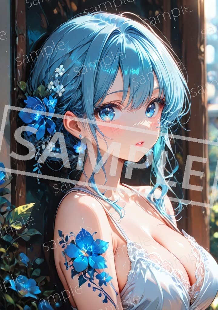 O6629 アートポスター オリジナル 一点物 A4 再出品無し 美女 アニメ ポスター イラスト AI 巨乳 美乳 グラビア コスプレ 高画質 — 1/1