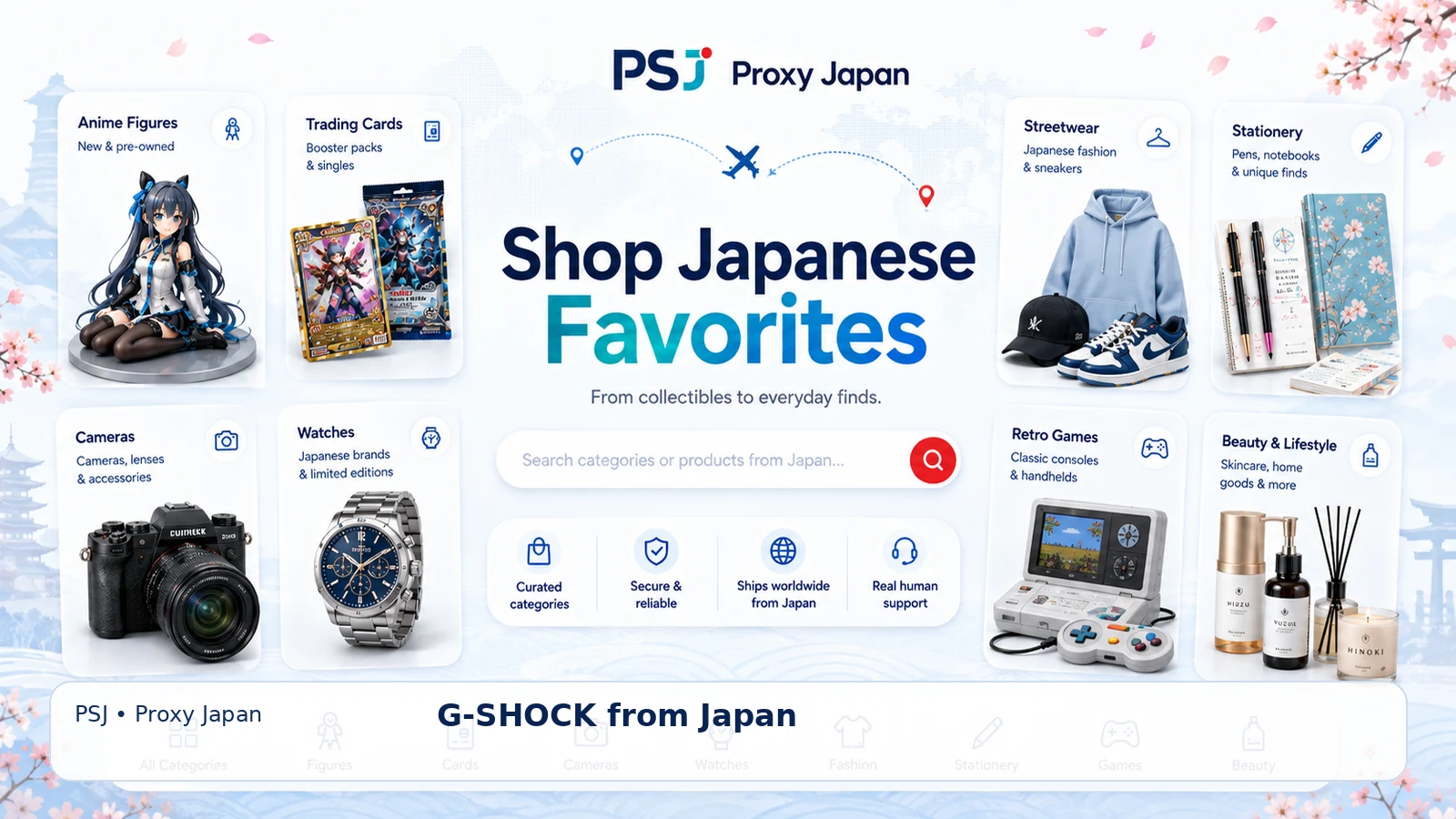 Japan Proxy Shopping visual guide for G-SHOCK from Japan
